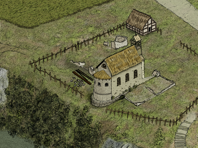 Ausbau der Ruine der Therme zu einer kleinen Kapelle - um 550 n. Chr.